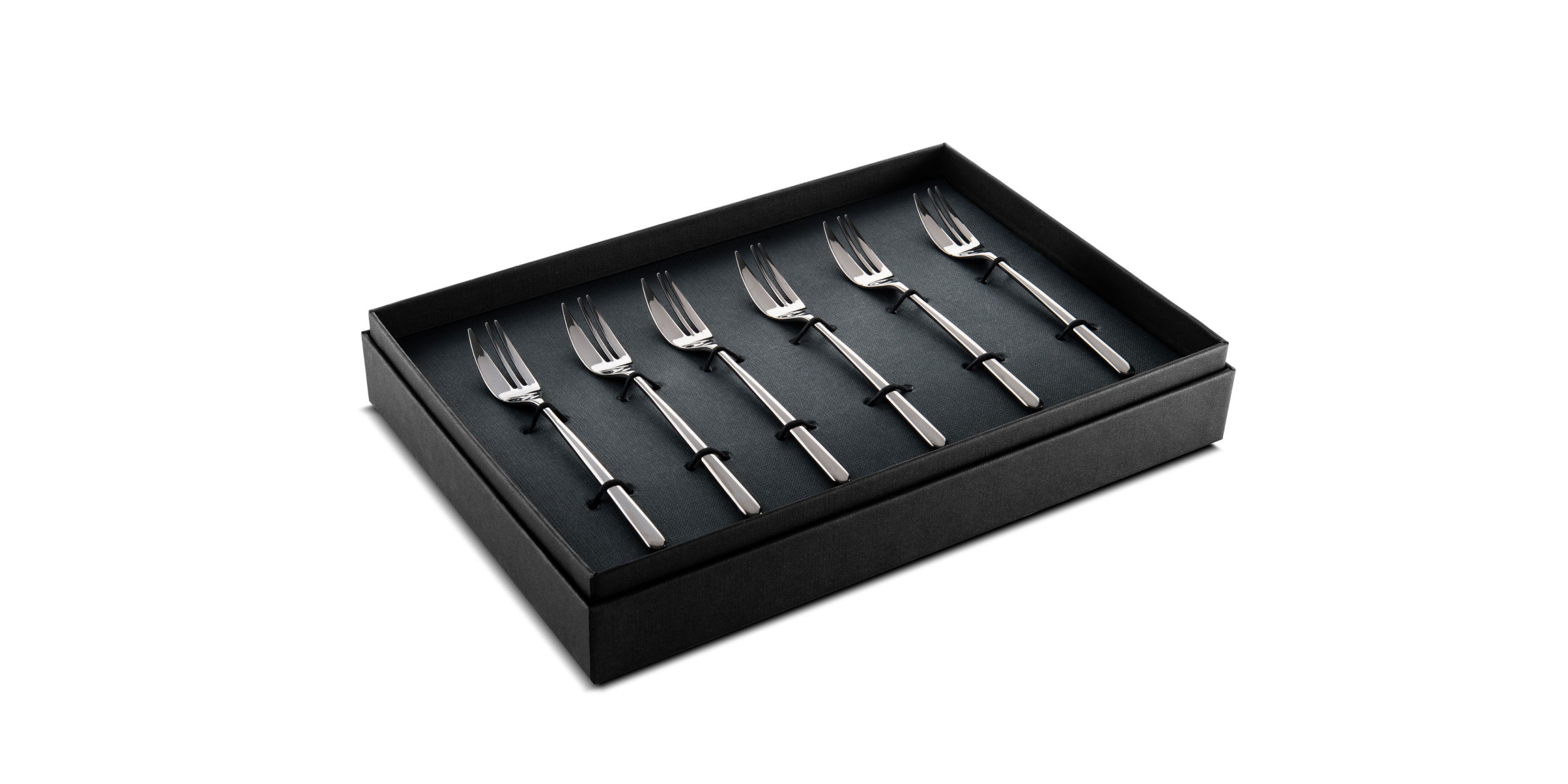 6 Cake Forks Linea Oro Nero (black)